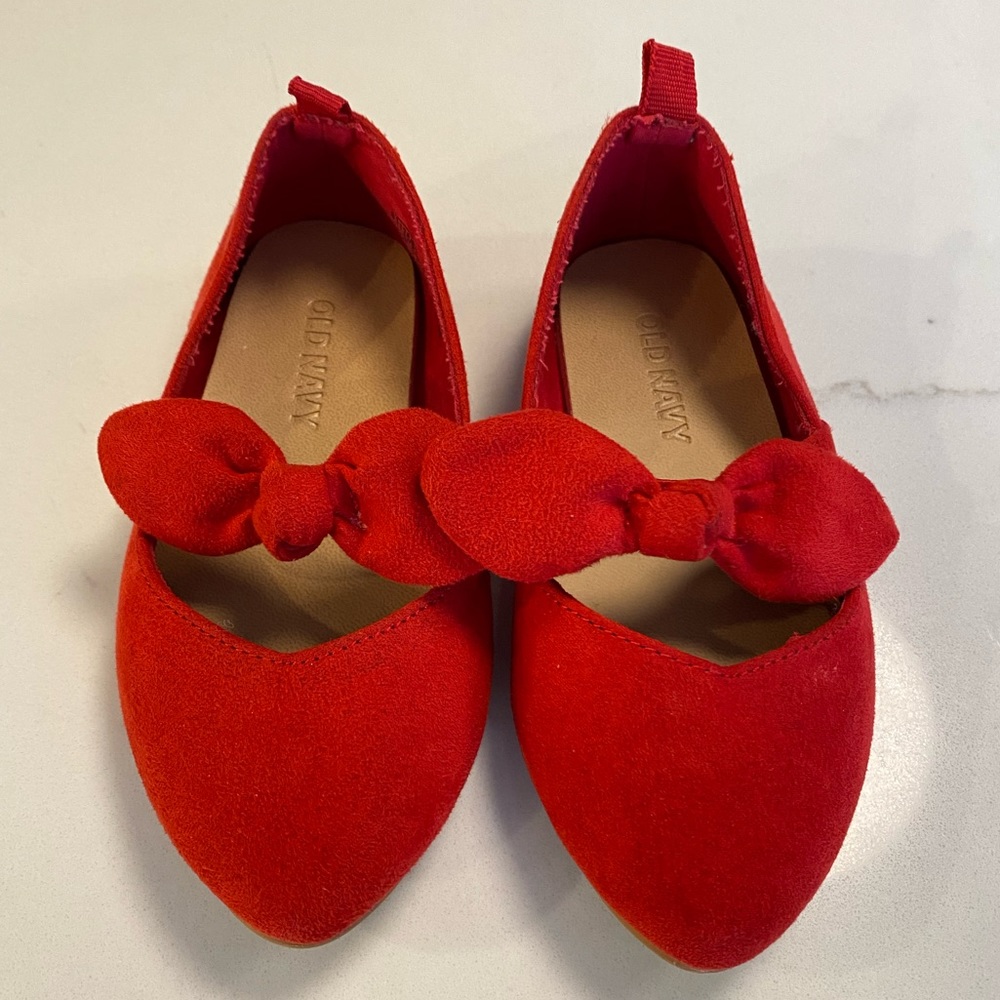 Red Faux Suede Dress Shoes